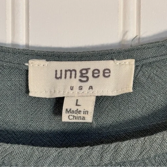 Umgee High Low Linen Cotton Blend Short Sleeve Dress Women’s Size Large - Picture 8 of 12